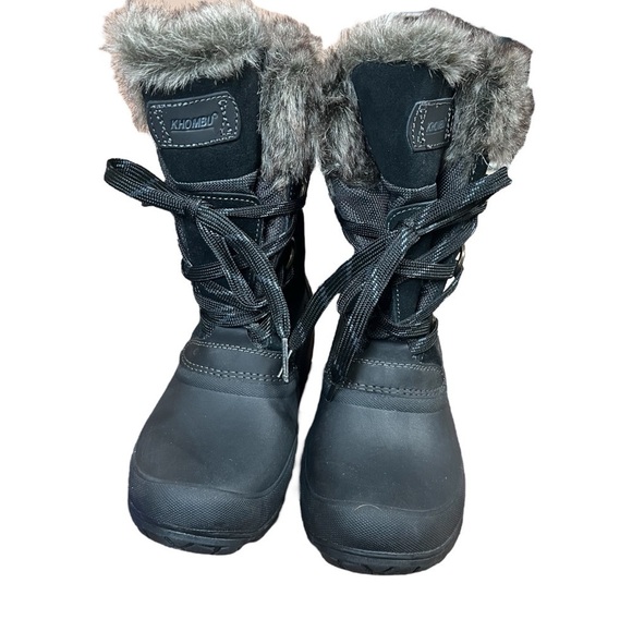 Khombu Slope Winter Boots Women's Ladies Size 11 Waterproof Suede Faux Fur Black - Picture 6 of 11